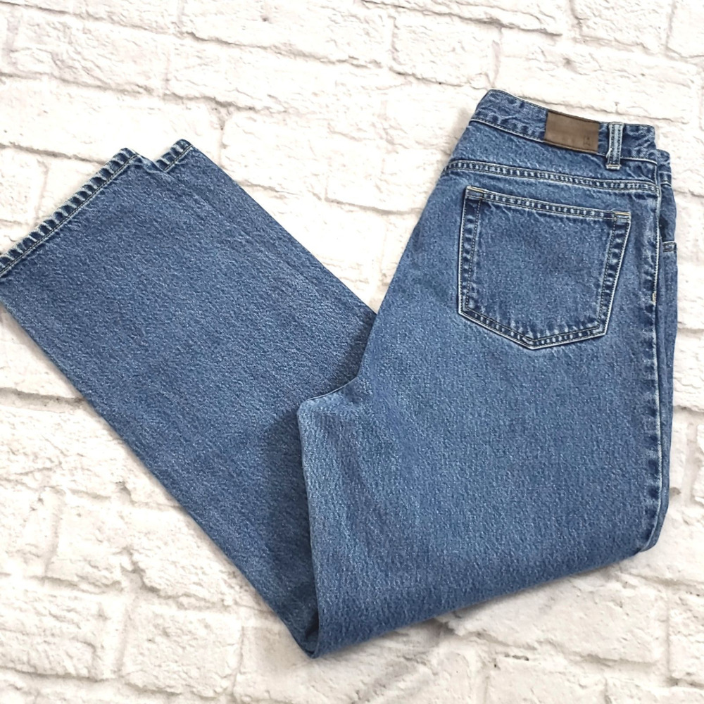 Lands' End Vintage High Rise Jeans Women's Size 14 Blue 100% Cotton Mom Jeans